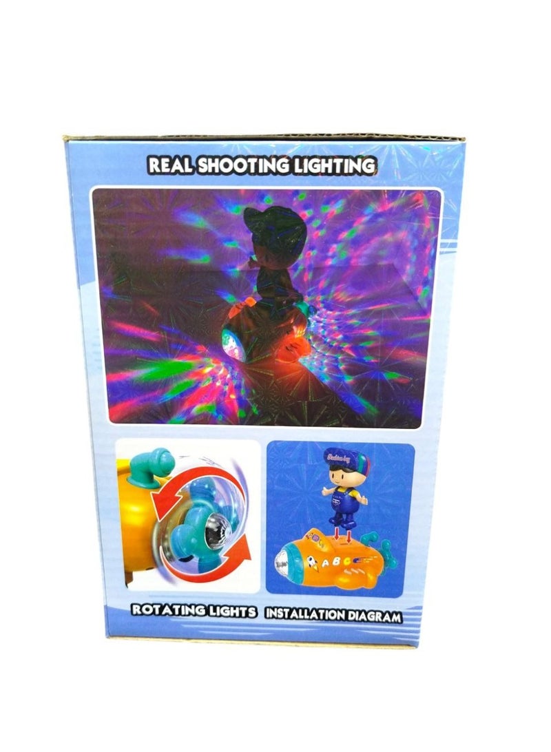 Ramadan Lantern Space Car Boy Toy with 5D Dynamic Lighting, Orange Submarine with Station Boy Figure, Ages 3+ - Image 3